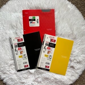 Five Star Wide Ruled 1 Subject Notebooks Set of 2 & 1 Five Star Folder New